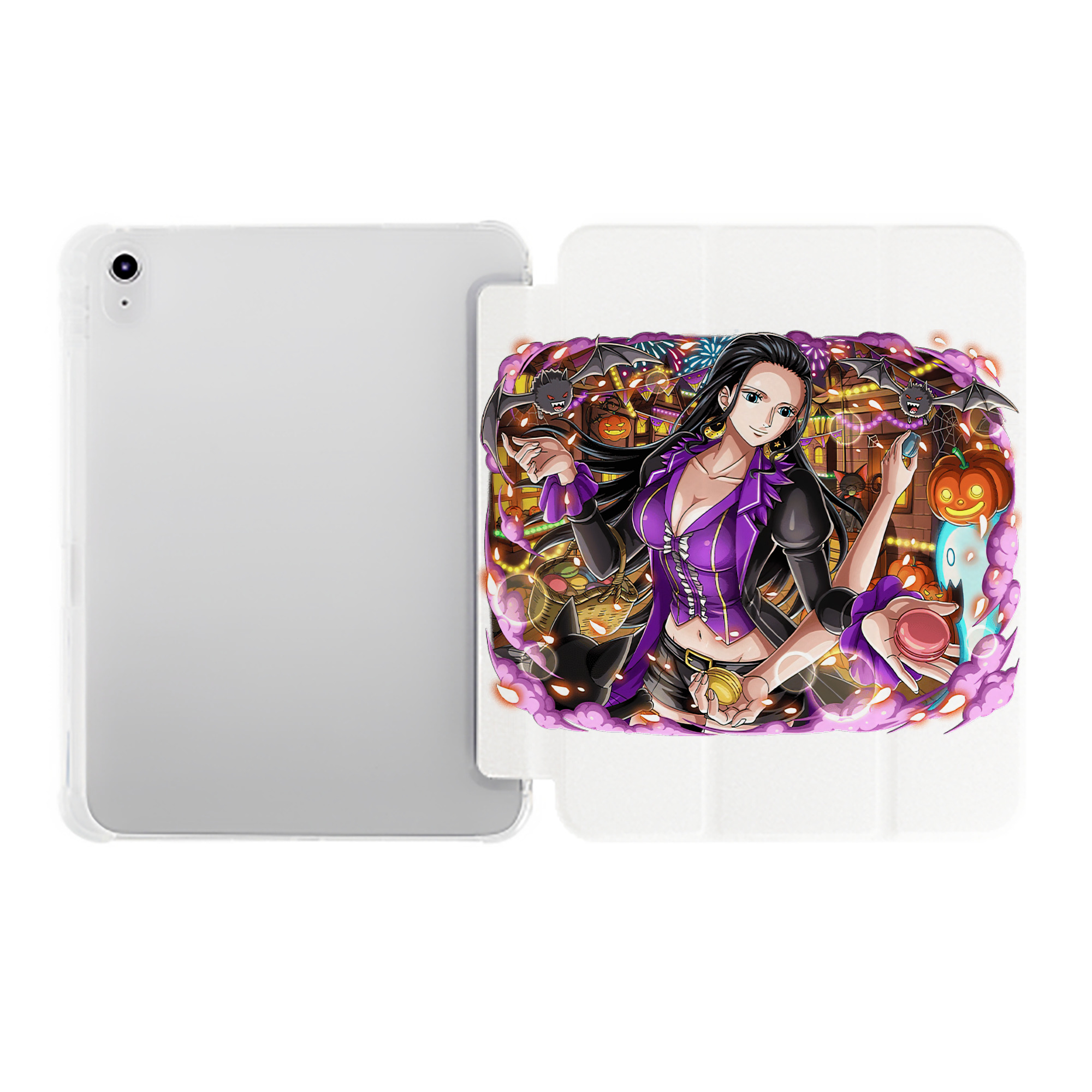 （画像用） ワンピース ニコ・ロビン ONE PIECE Nico Robin IPad ケース ペン収納付き 三つ折りスタンド PUレザー×シリコン 対応機種9.5/10.5/10.9インチ